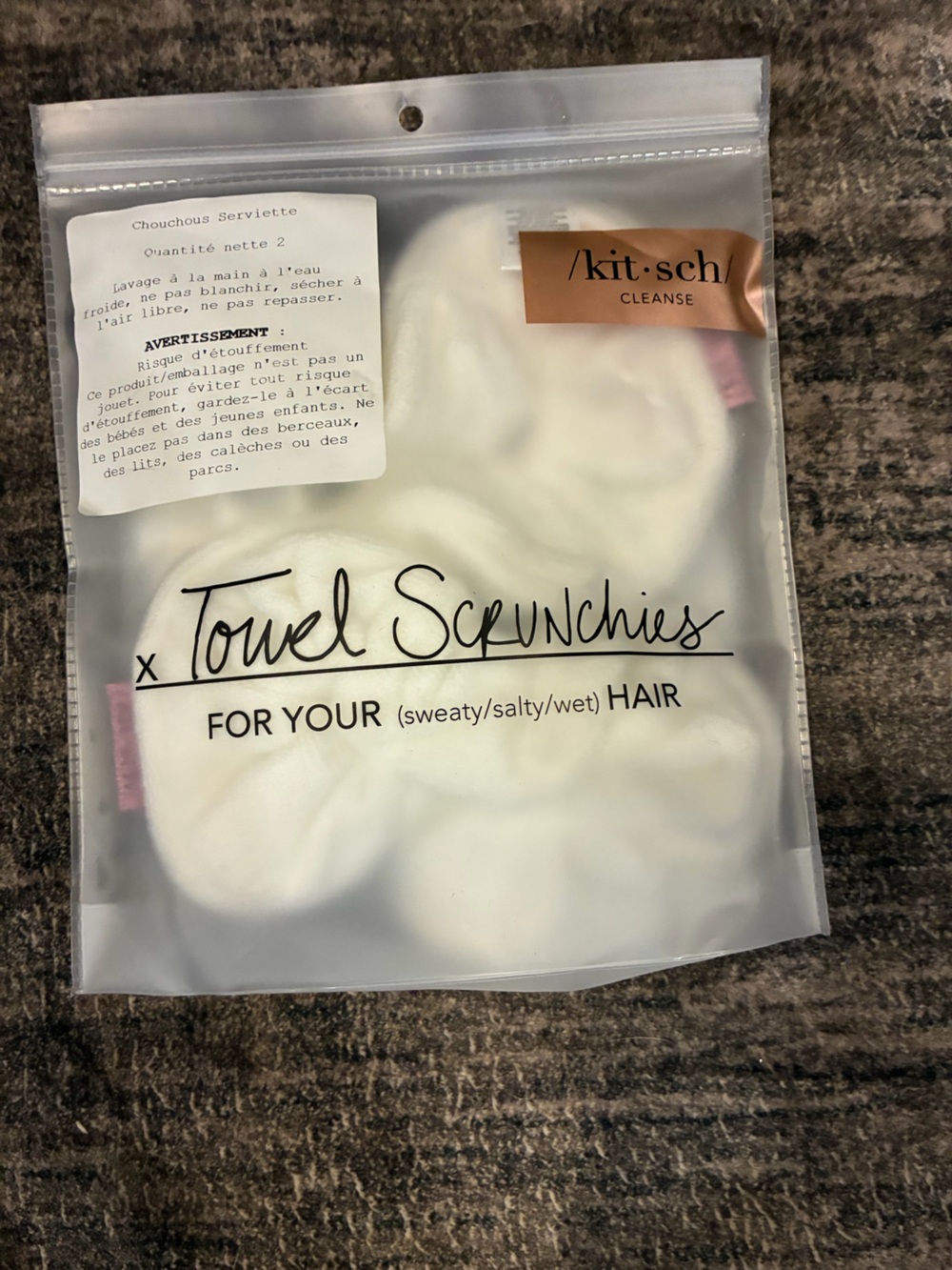 Kitsch White Towel Scrunchies Hair Wrap Pack